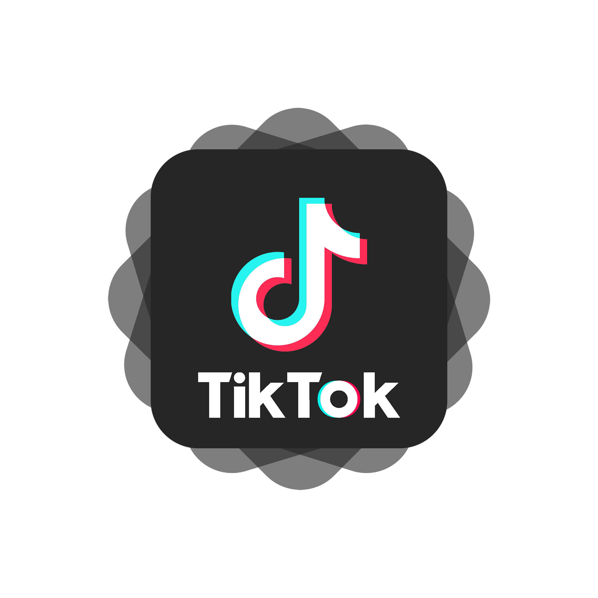 Logotipode Tiktok Transparente En Negro Y Blanco Fondo de pantalla