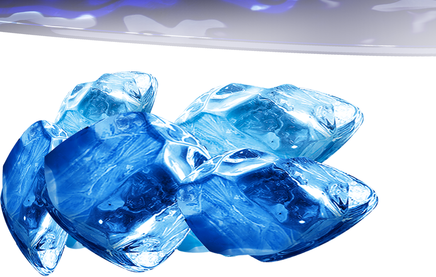 Transparent Blue Ice Cubes PNG