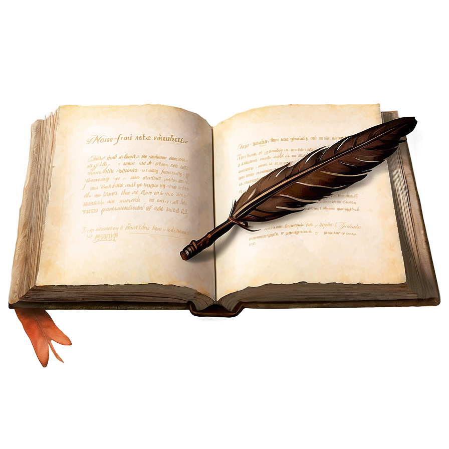 Transparent Book And Quill Png Lqr PNG