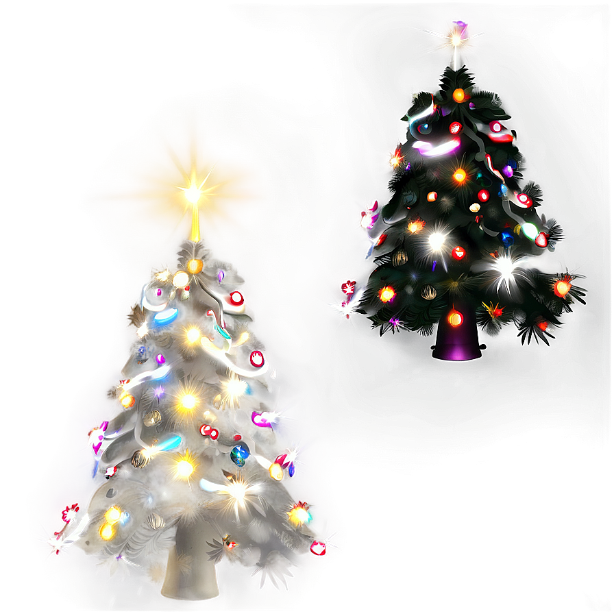 Transparent Christmas Tree With Lights Png 05262024 PNG