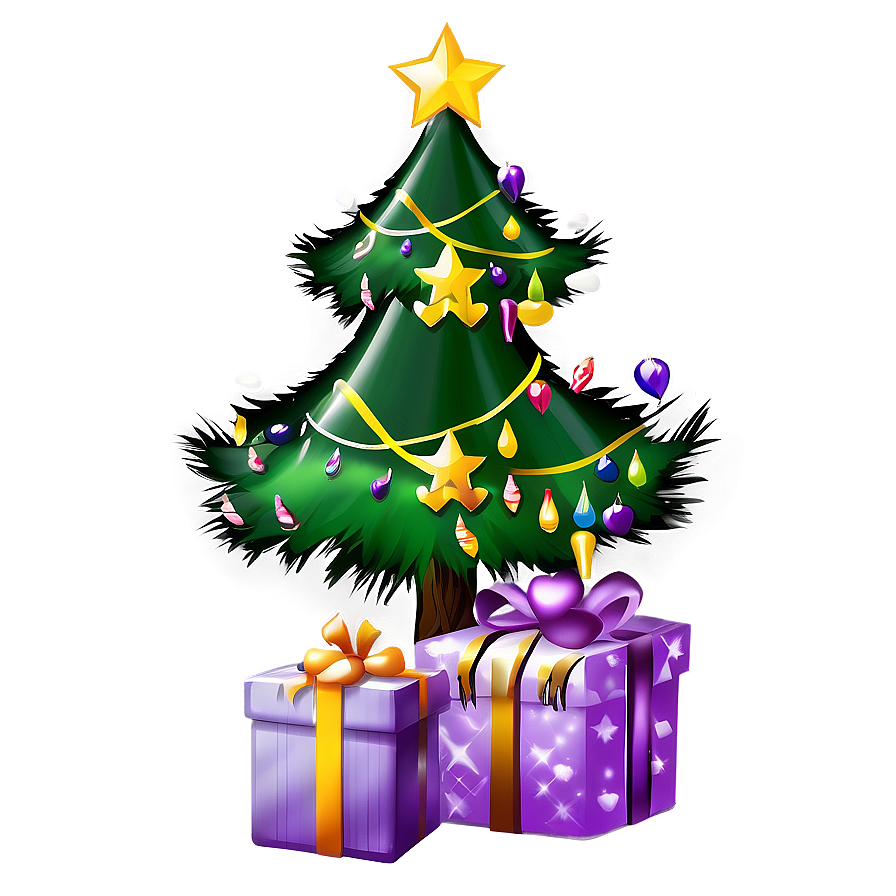 Transparent Christmas Tree With Presents Png 32 PNG