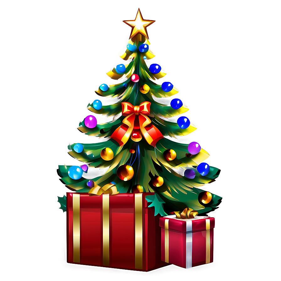 Transparent Christmas Tree With Presents Png Uxe PNG