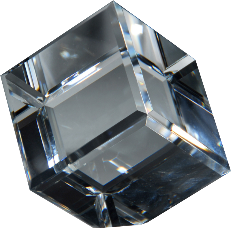 Transparent Crystal Cube Facets PNG
