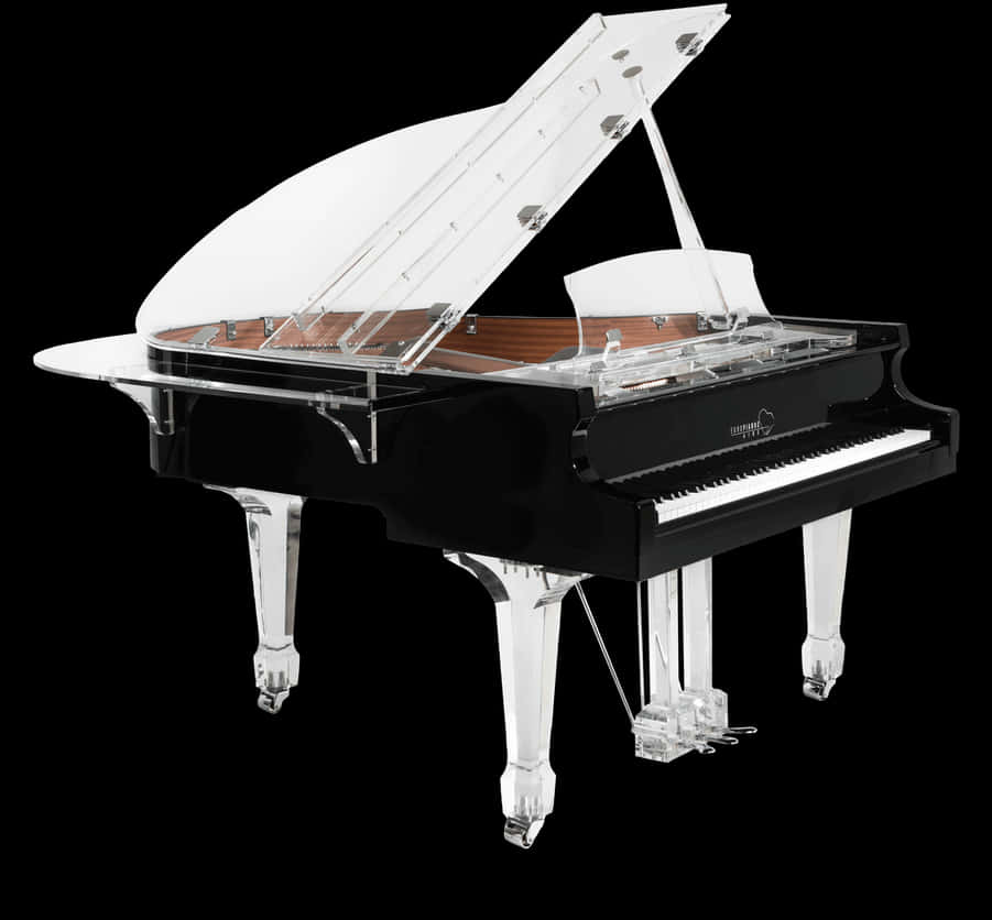 Transparent Grand Piano Design PNG