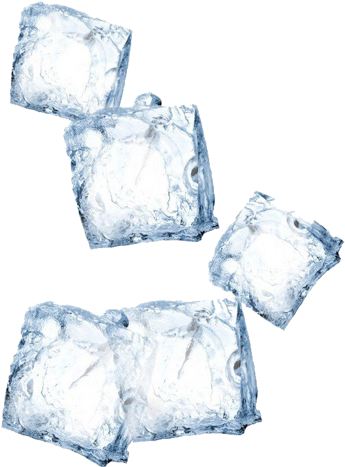 Transparent Ice Cubes Floating PNG