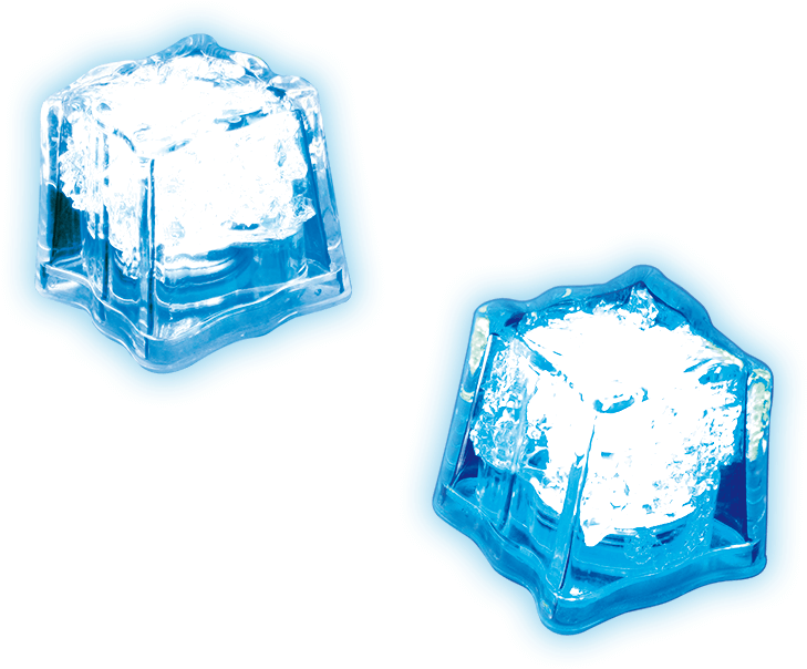 Transparent Ice Cubeson Blue Background.png PNG