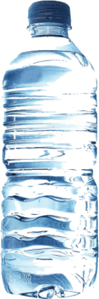 Transparent Water Bottle Distorted Design PNG