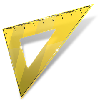 Transparent Yellow Triangle Ruler PNG