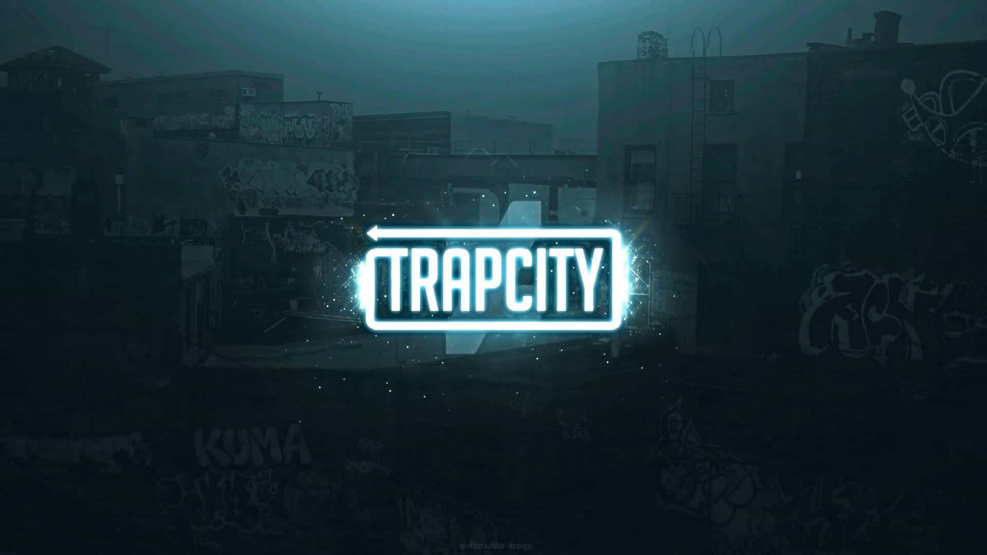 Trap City Neon Sign Stedelijke Achtergrond Achtergrond