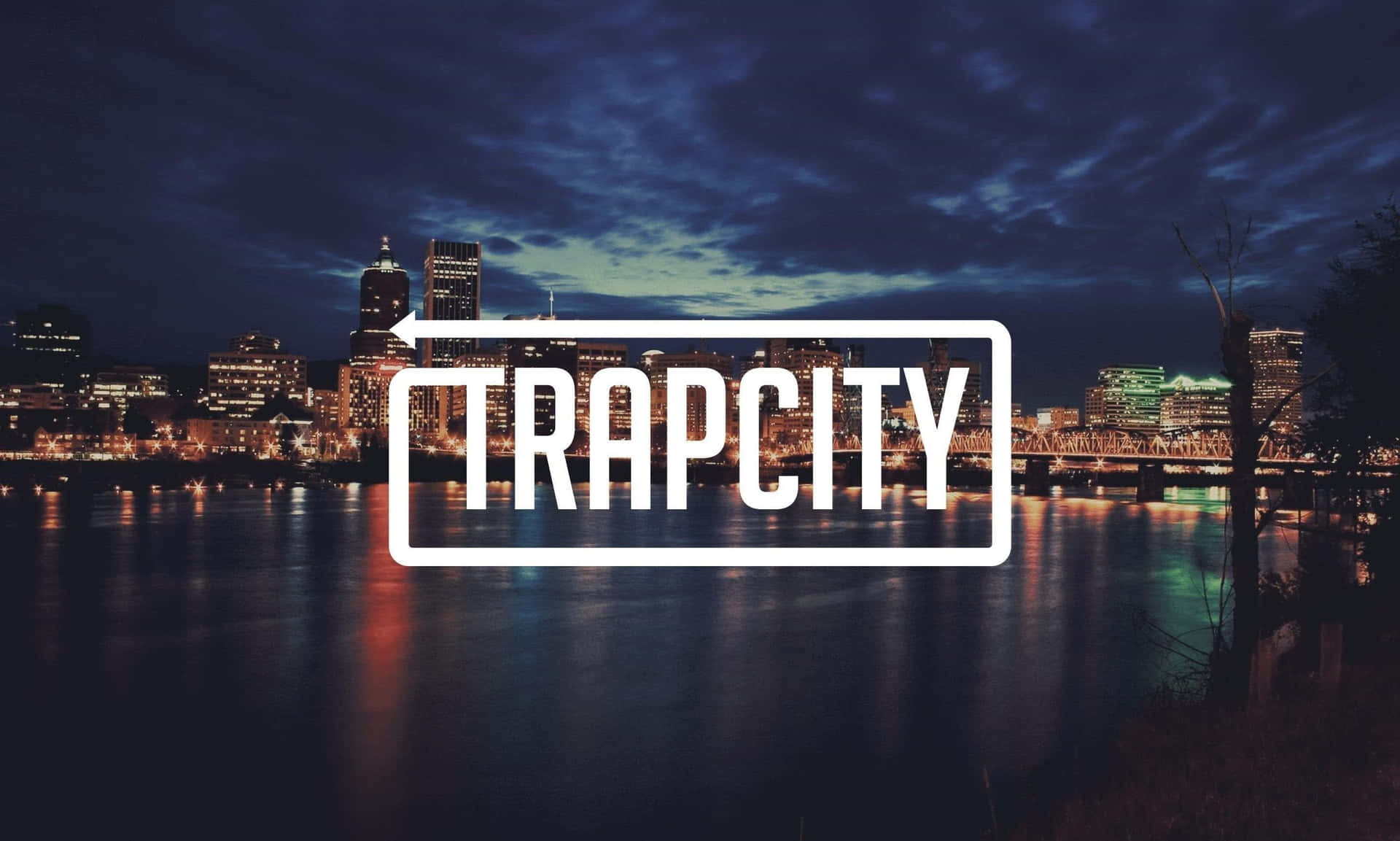 Trap City Skyline Night Wallpaper