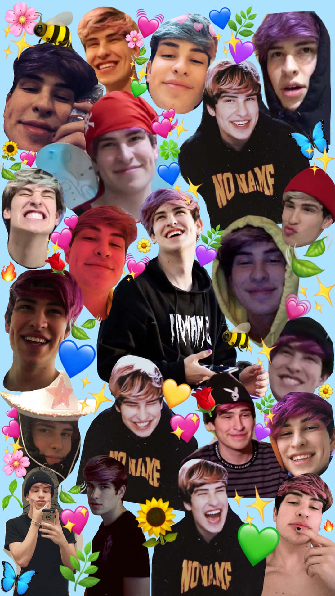 A Collage Of Pictures Of A Man With A Hat Wallpaper
