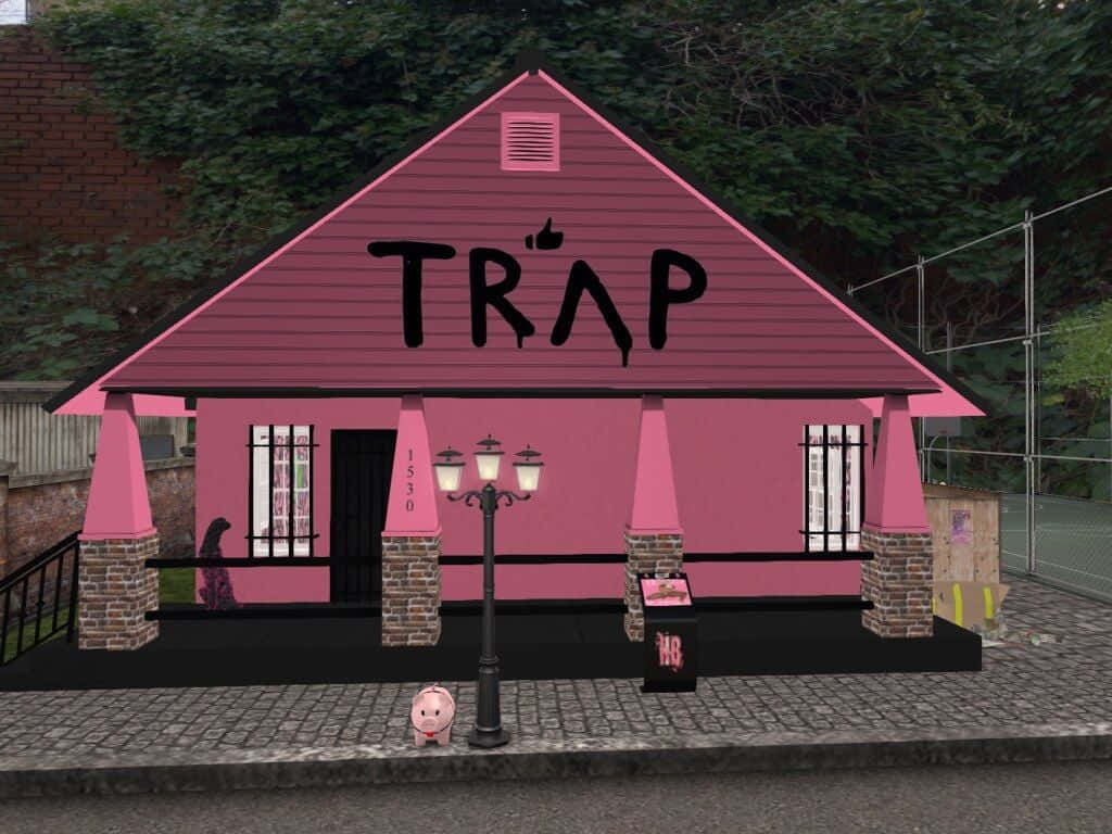 Trap House Pink Digital Wallpaper