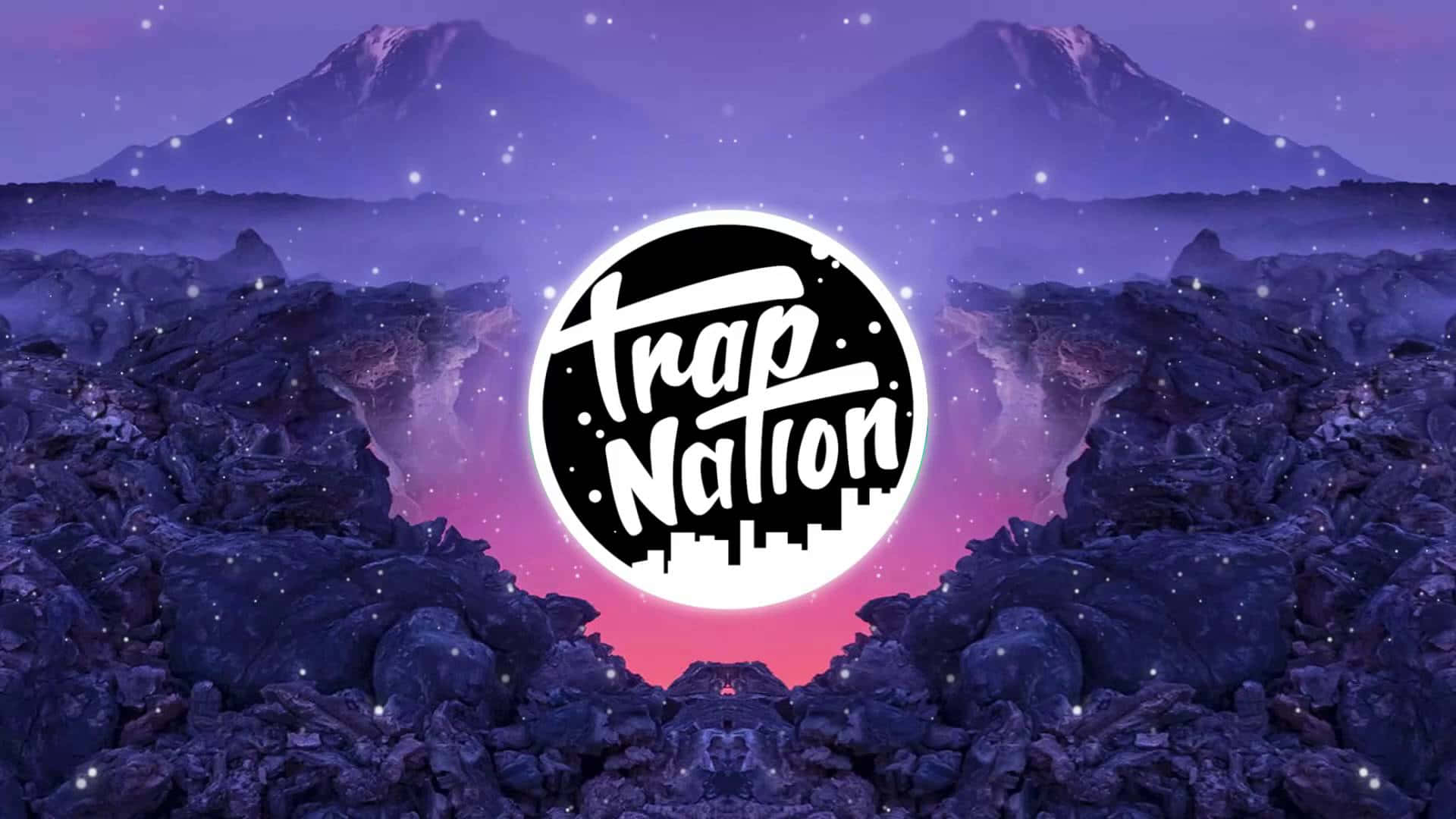 Trap Nation Logo Mountainous Landscape Wallpaper