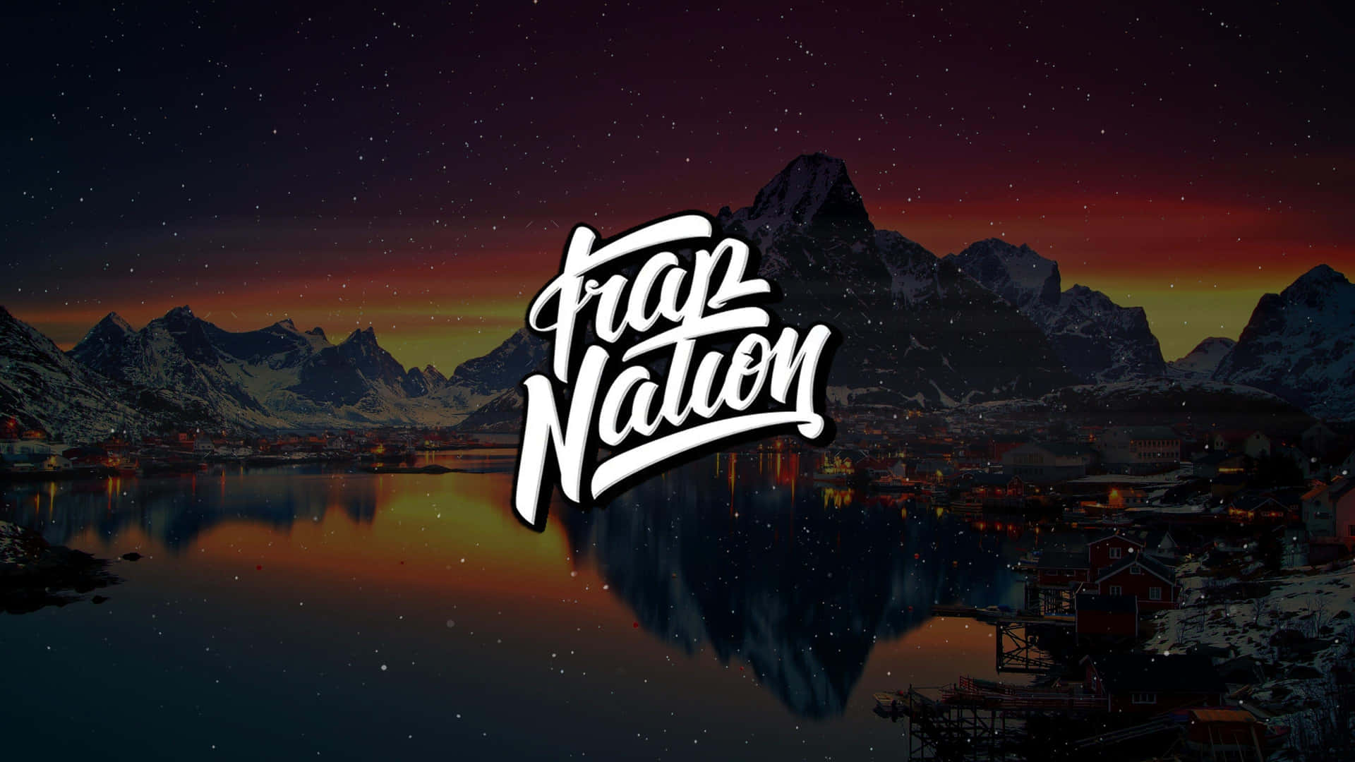 Trap Nation Mountainous Landscape Night Sky Wallpaper