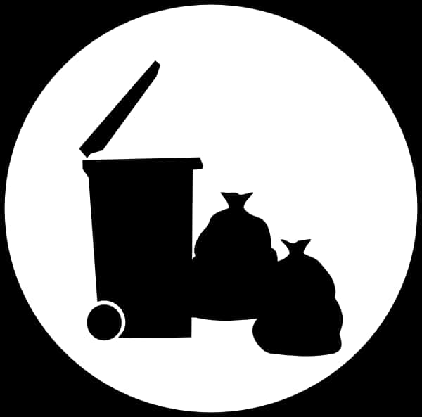 Trash Binand Bags Silhouette PNG