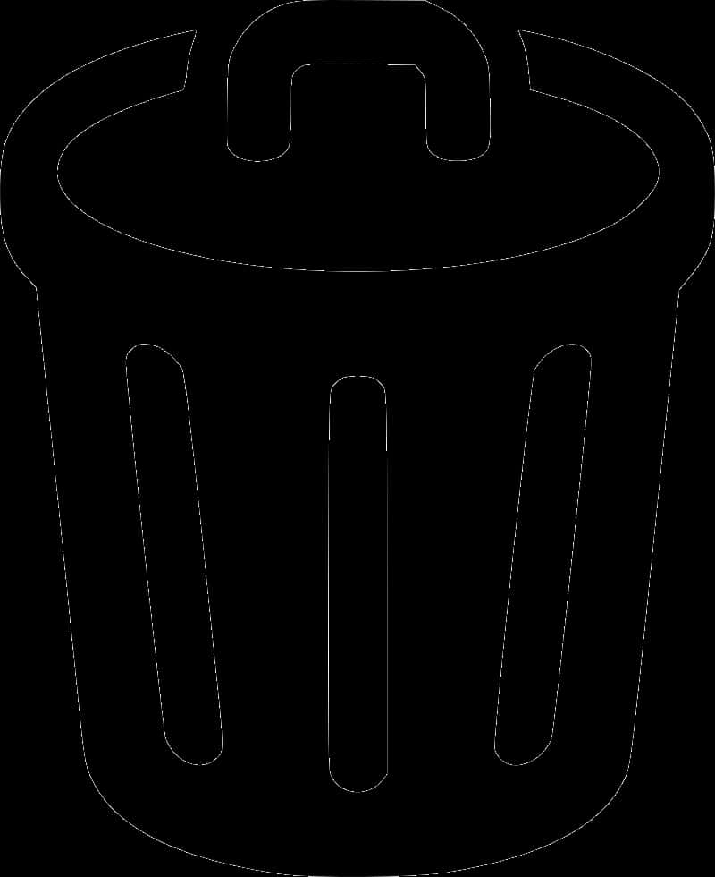 Trash Can Outline Vector PNG