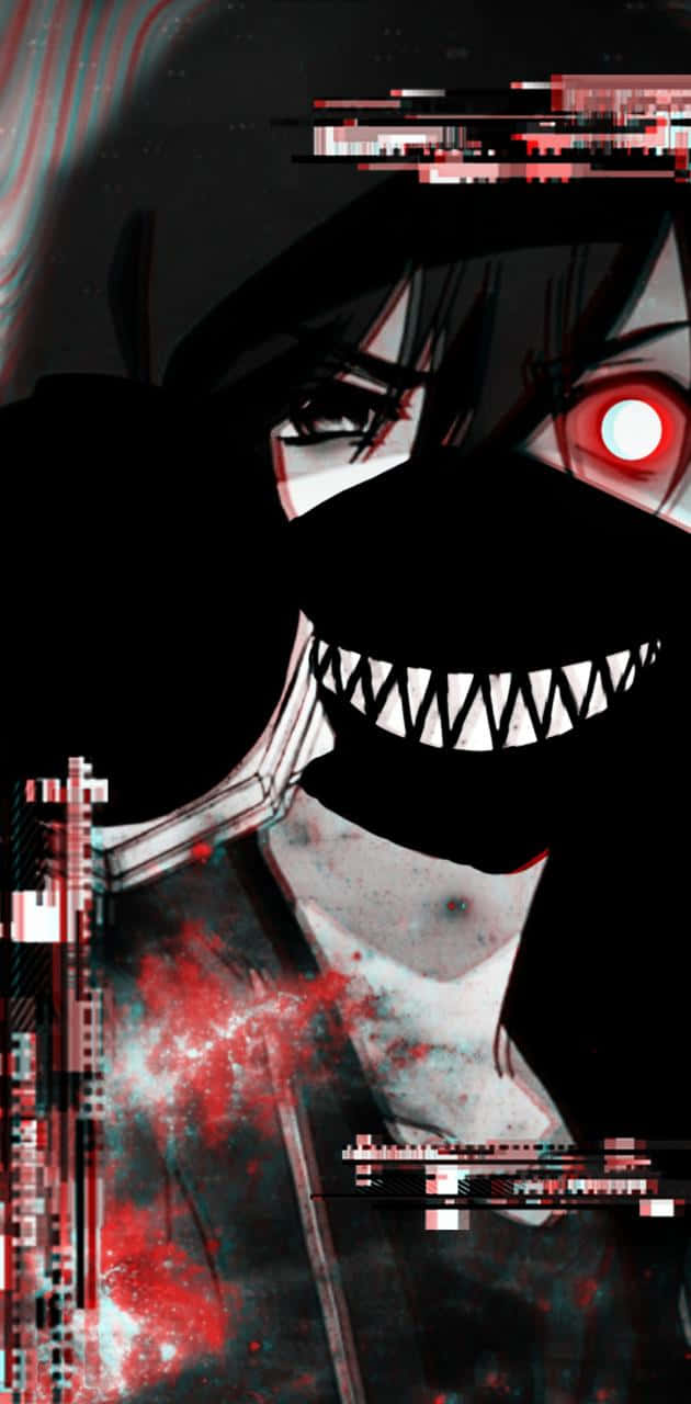 A Girl With A Mask And Red Eyes Wallpaper
