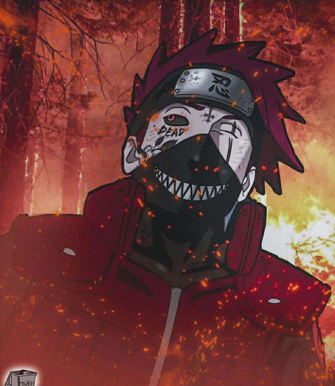 Obito Wearing Trash Gang Mask Wallpaper