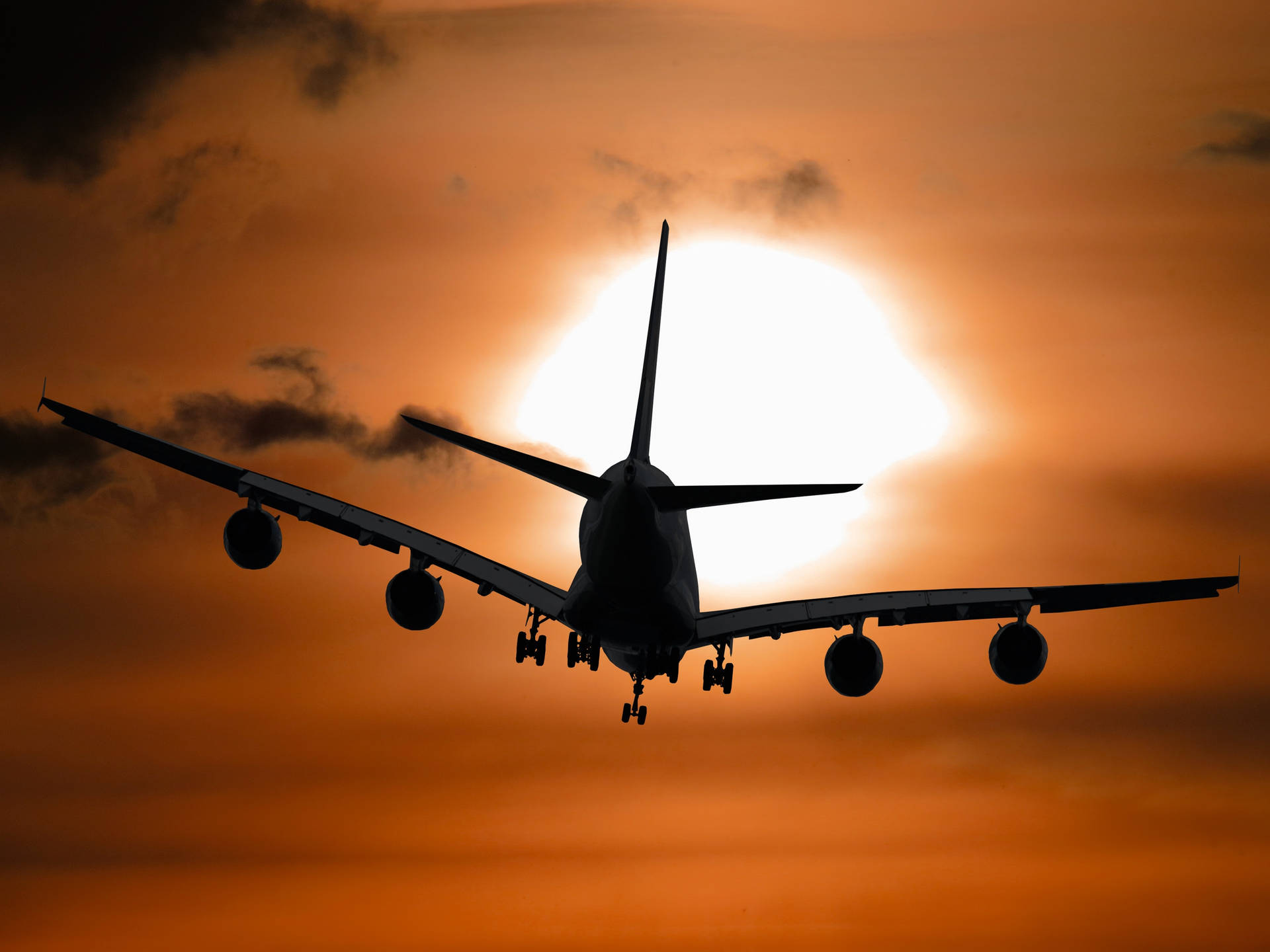 Travel 4K Airplane Sun Wallpaper