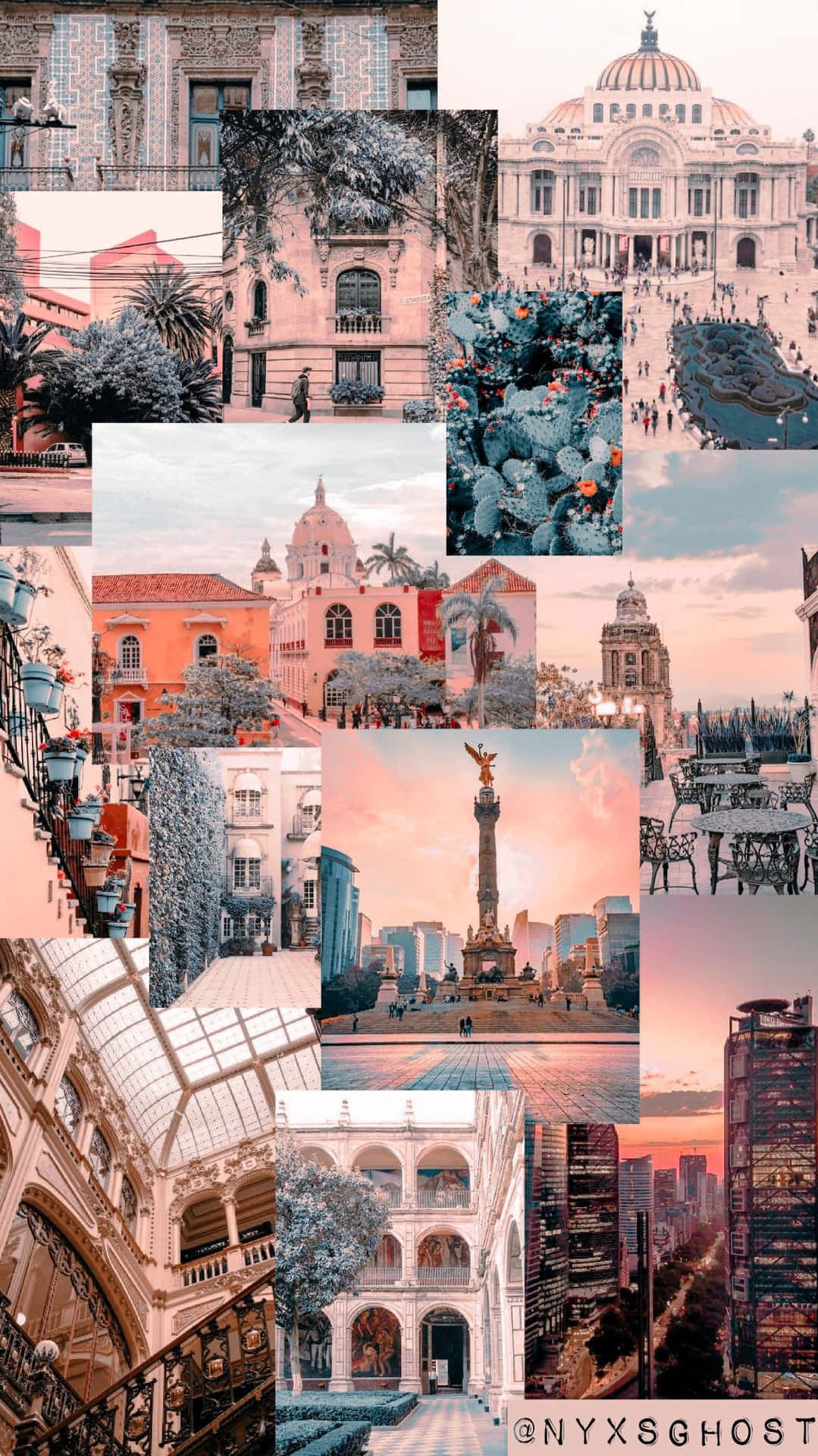 Collagedella Città Di Città Del Messico - Instagram Sfondo