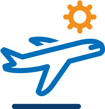 Travel Airplane Sun Gear Icon PNG