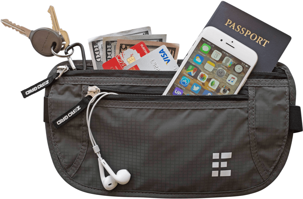 Travel Essentials Belt Bag PNG