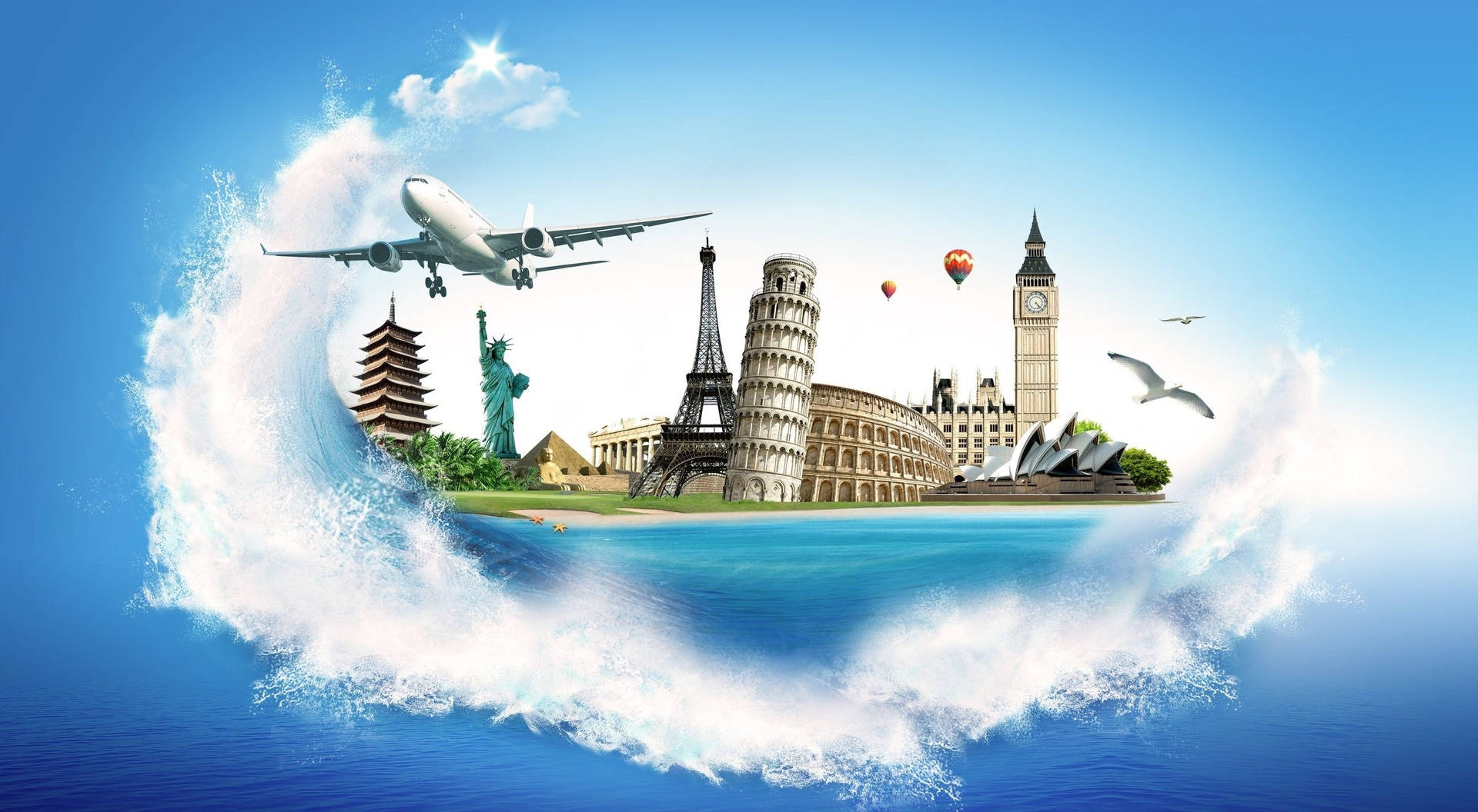 Travel Hd Flight To Tourist Destinations Wallpaper