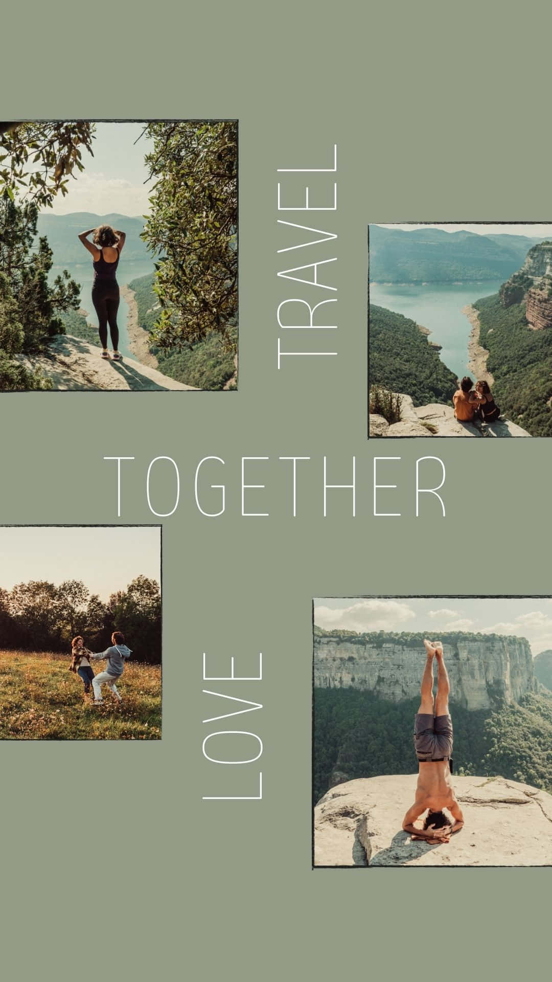 Travel Love Together Collage Wallpaper