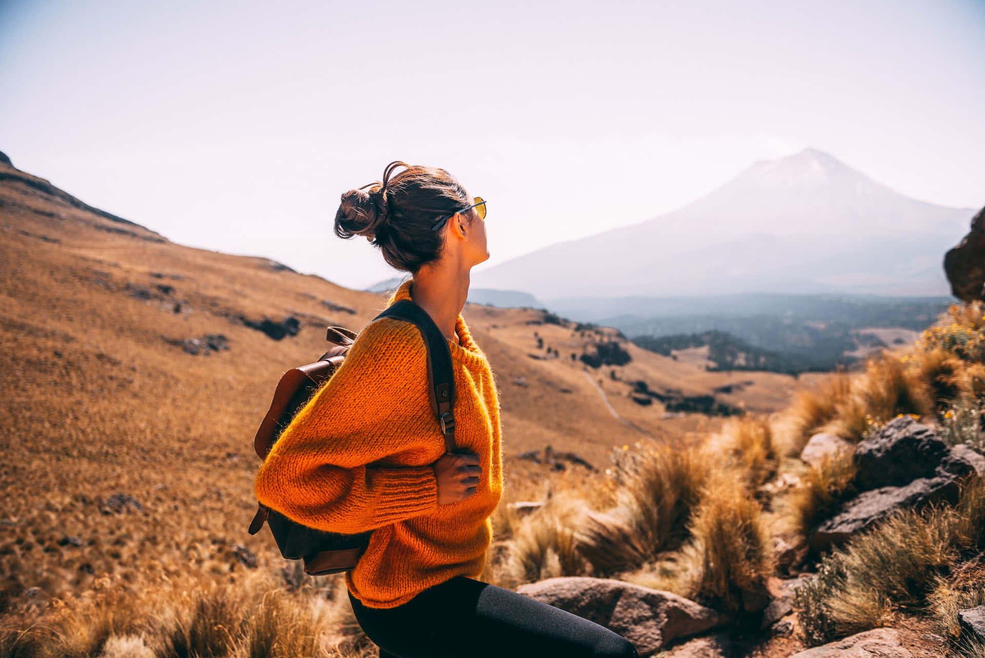 Girl Travelling Through A Mountain Picture