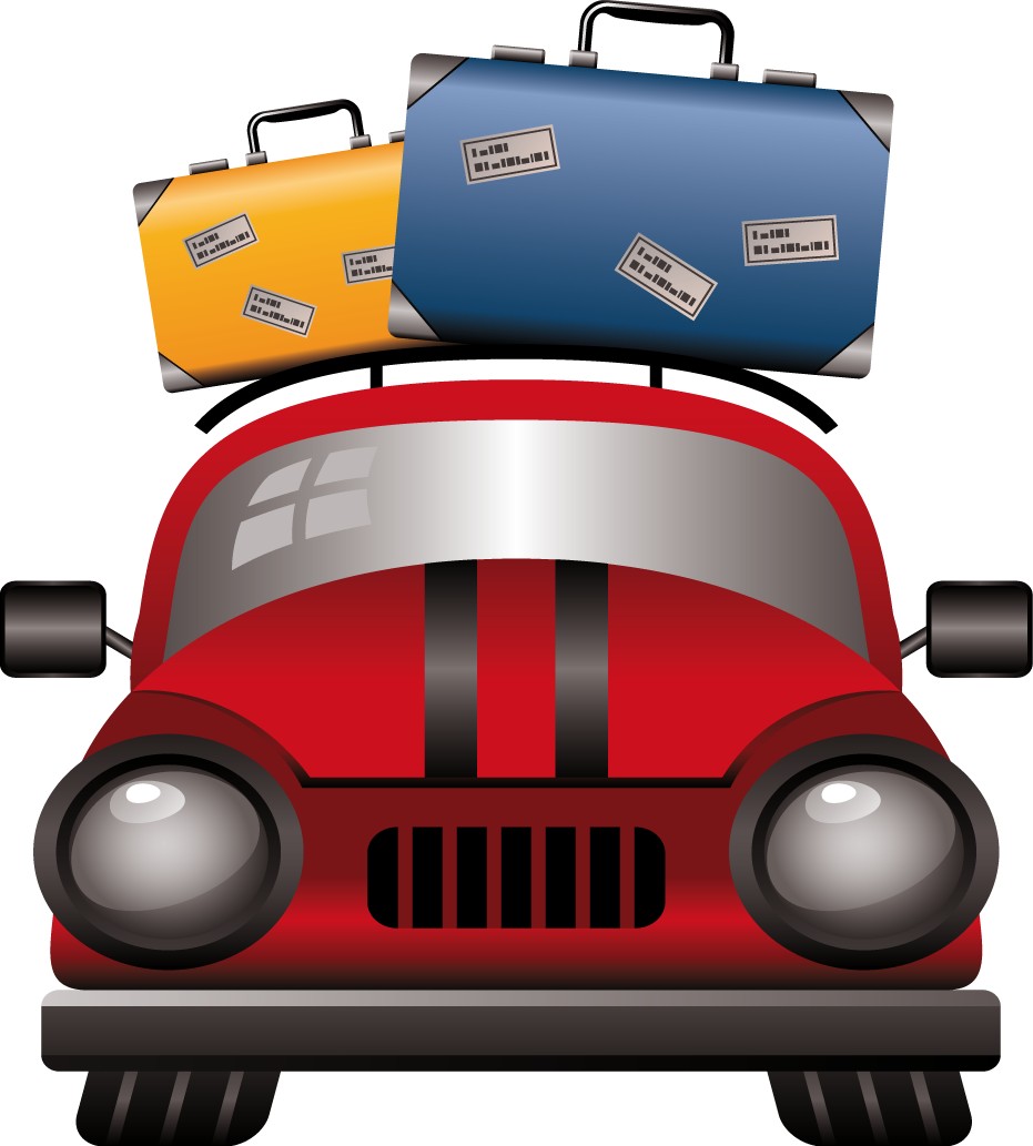 Travel Ready Carwith Luggage Icon PNG