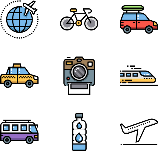 Travel_and_ Transportation_ Icons_ Set PNG