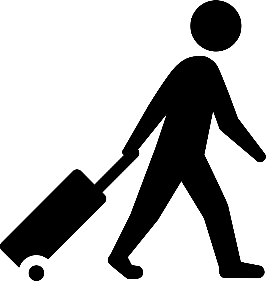 Traveler Silhouettewith Suitcase PNG