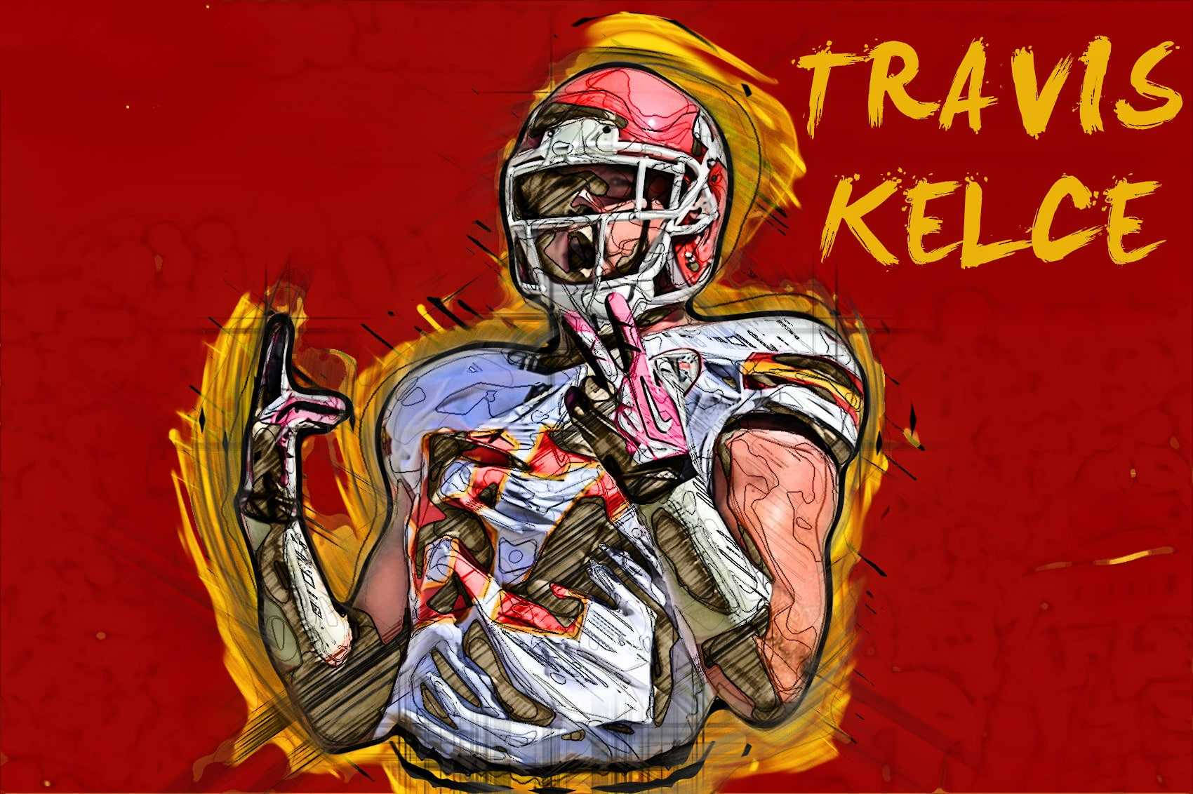 Travis Kelce, A Prominent Nfl Player Exhibiting Skill On The Field Wallpaper