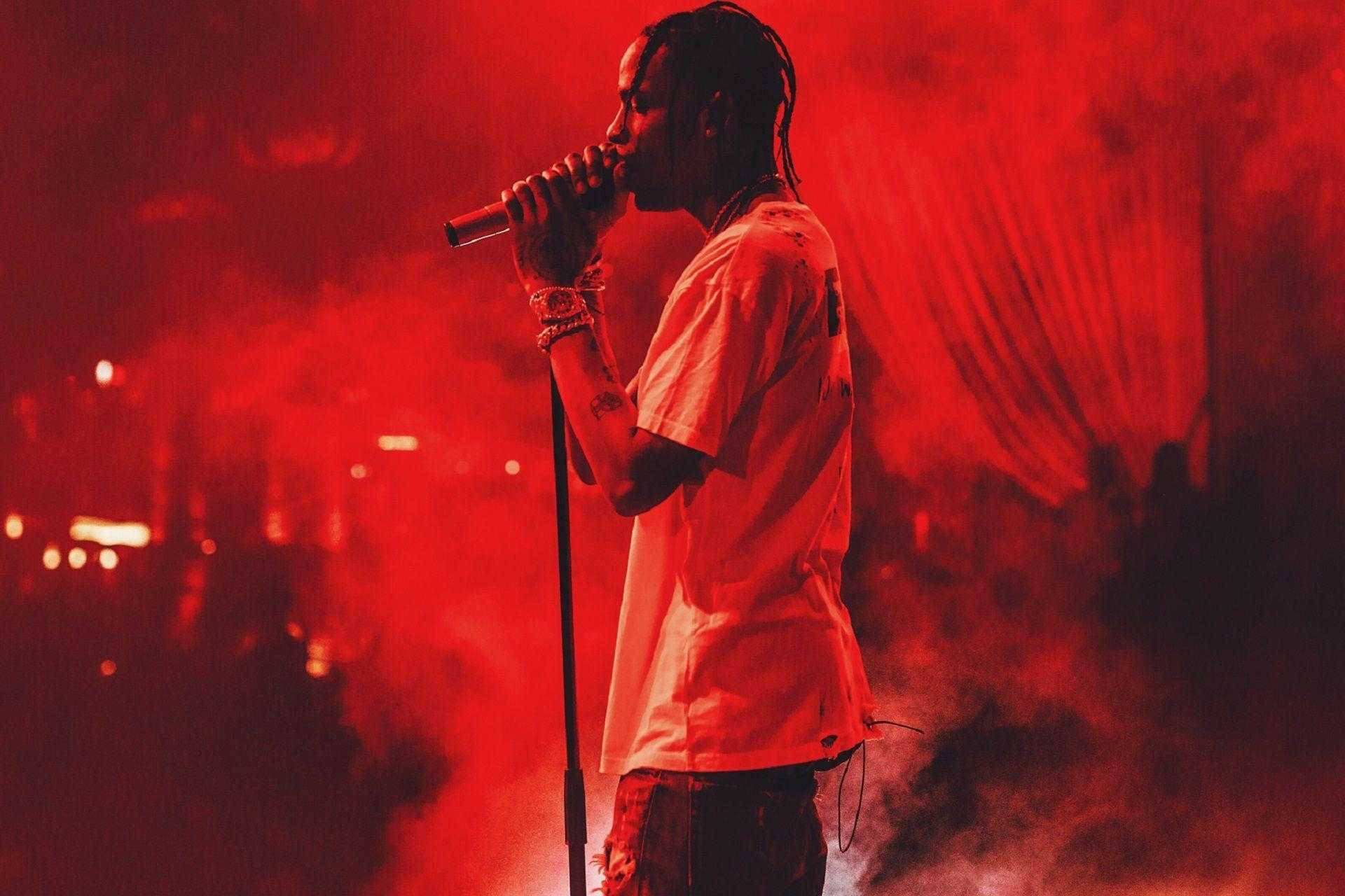 "The iconic look of Travis Scott, a mashup of artistic excellence." Wallpaper