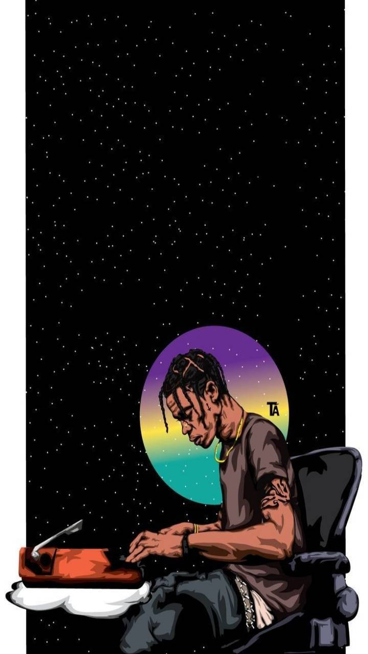 A fan viewing the Travis Scott Astroworld concert in the moment! Wallpaper