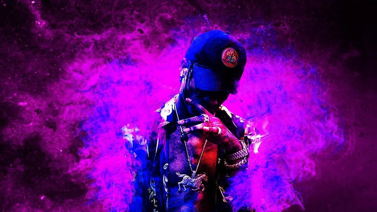 Travis Scott Astroworld Neon Purple Smoke