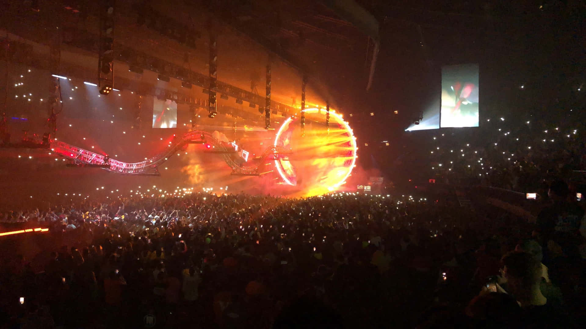 Rapper Travis Scott performing live onstage at a sold-out concert Wallpaper