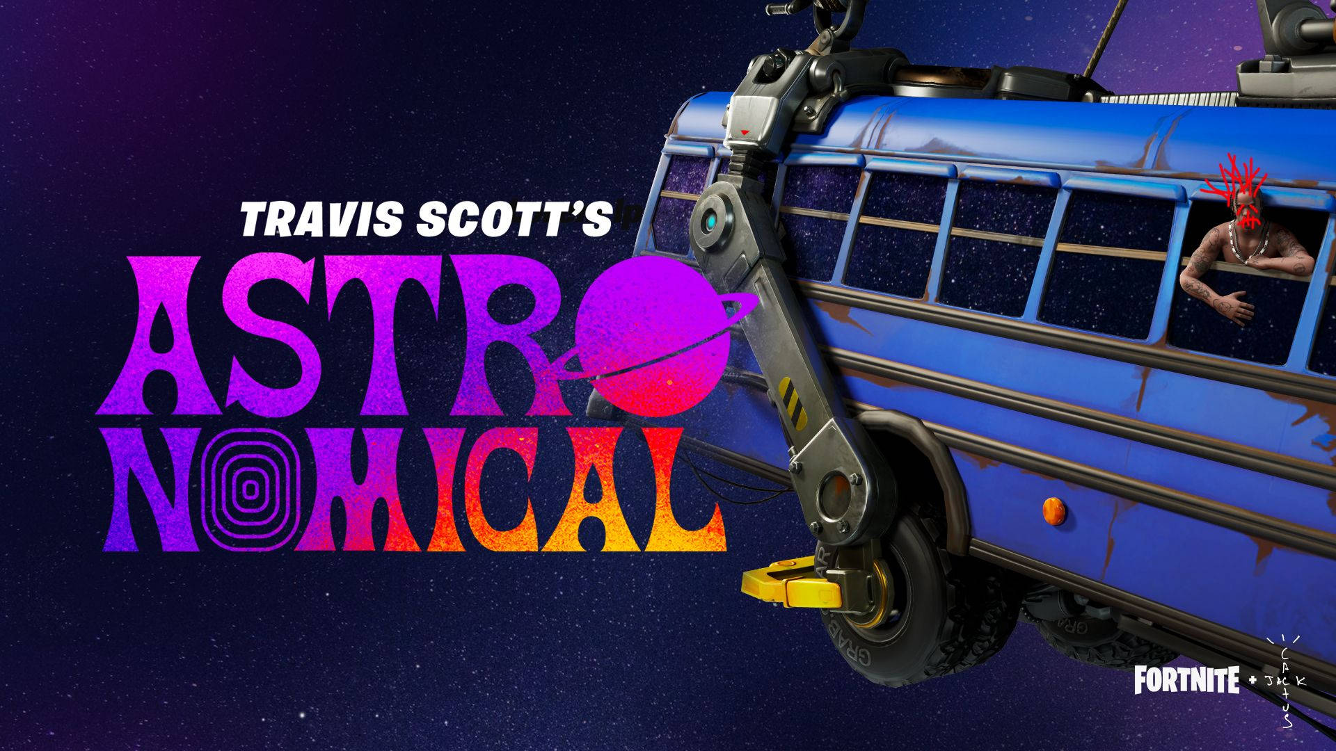 Travis Scott Fortnite Astronomical Bus Wallpaper