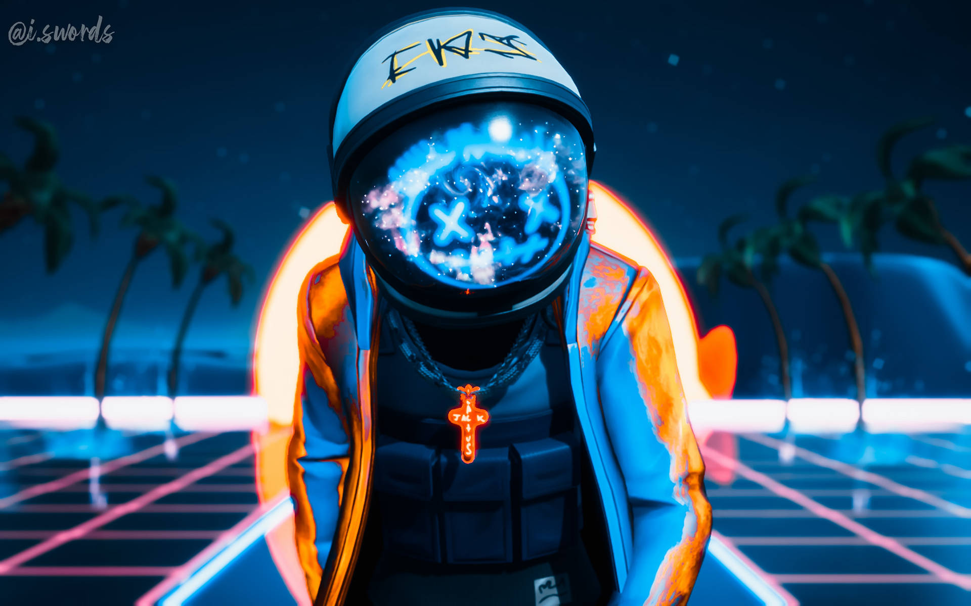 Travis Scott Fortnite Glowing Astronaut Suit Wallpaper