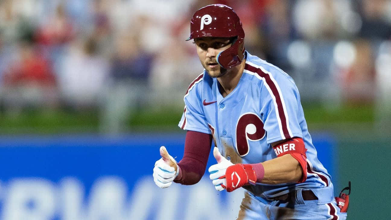 Trea Turner Phillies Baseball Toiminta Taustakuva