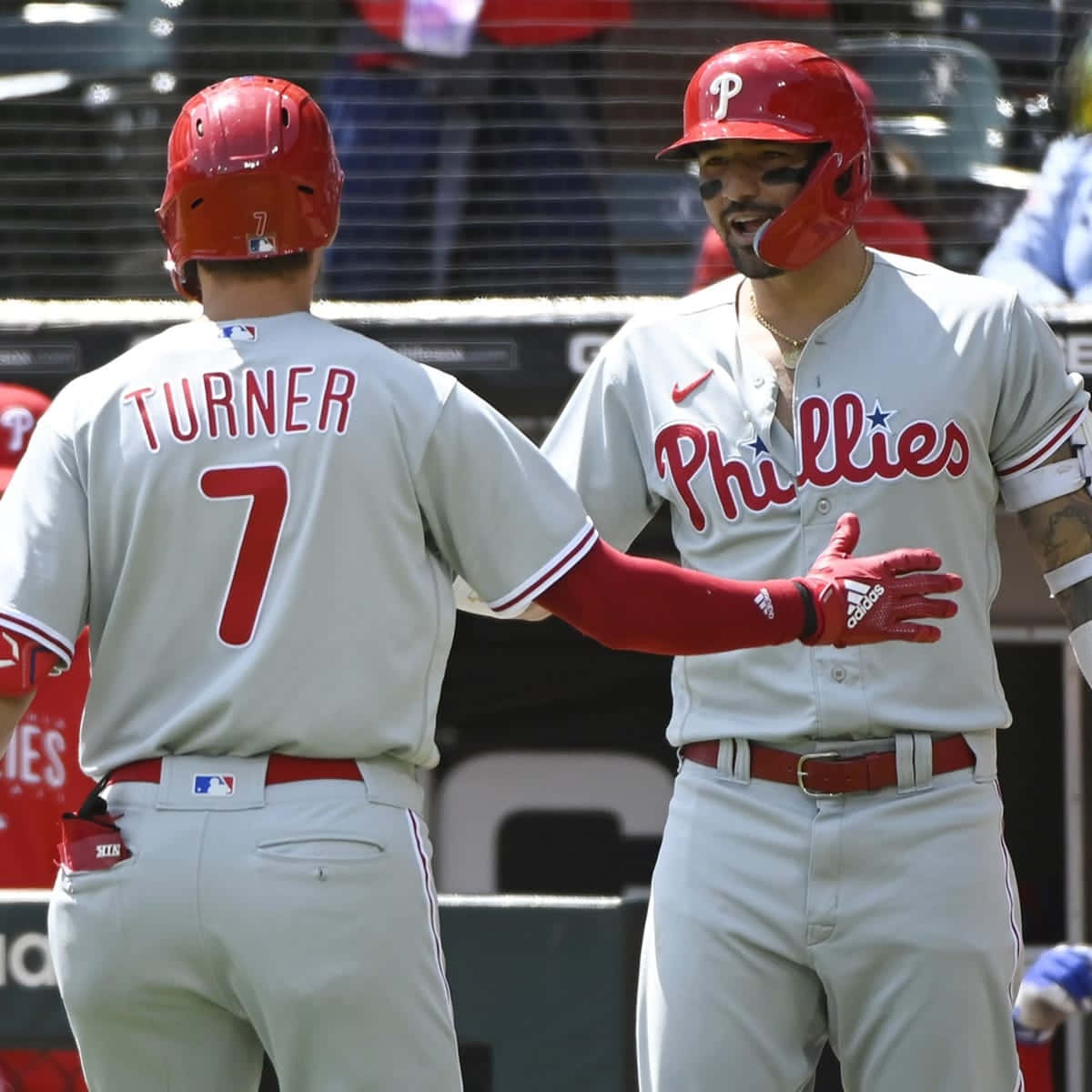 Trea Turner Phillies Baseball Vuorovaikutus Taustakuva