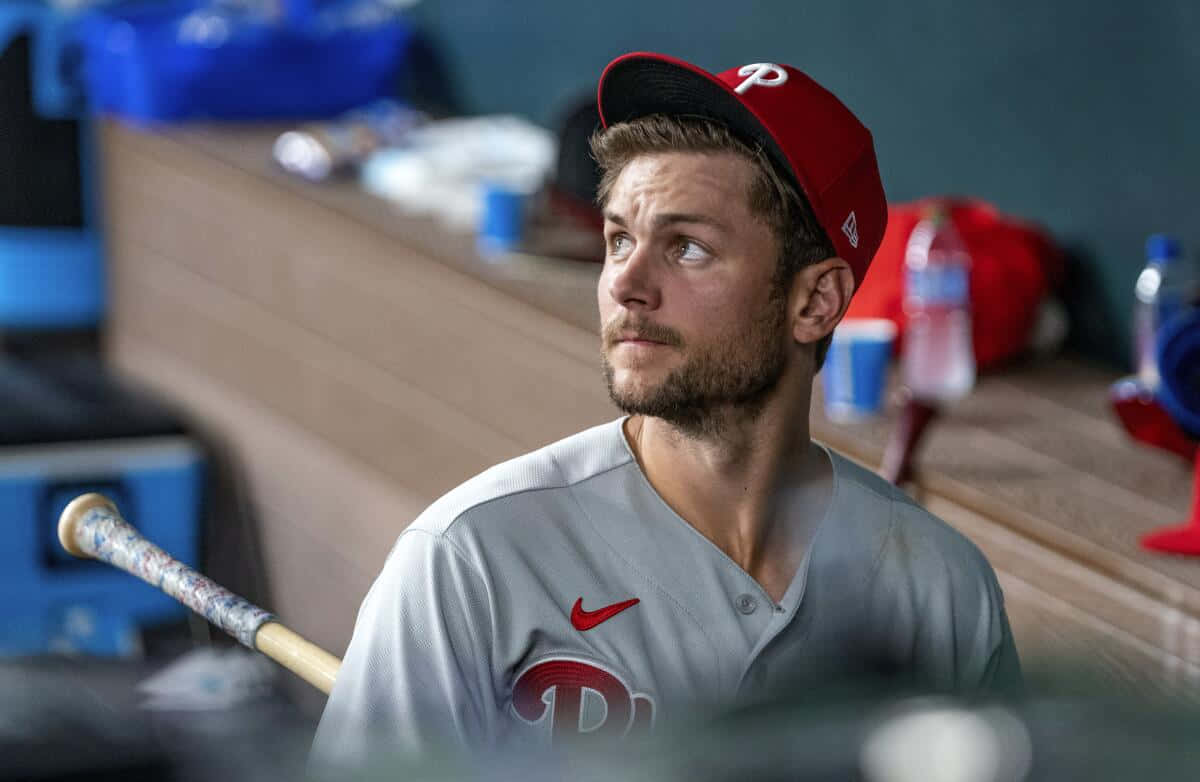 Trea Turner Phillies Dugout Glance Wallpaper