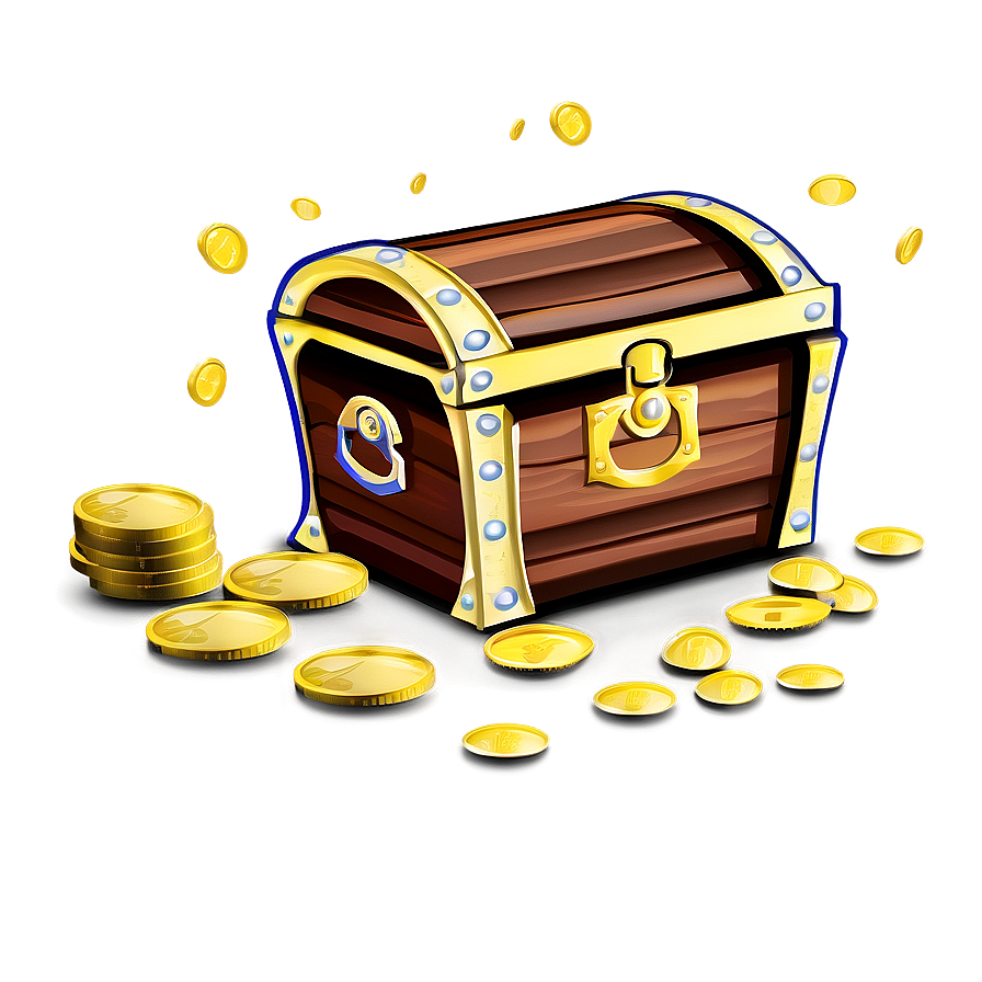 Treasure Chest With Coins Png 24 PNG