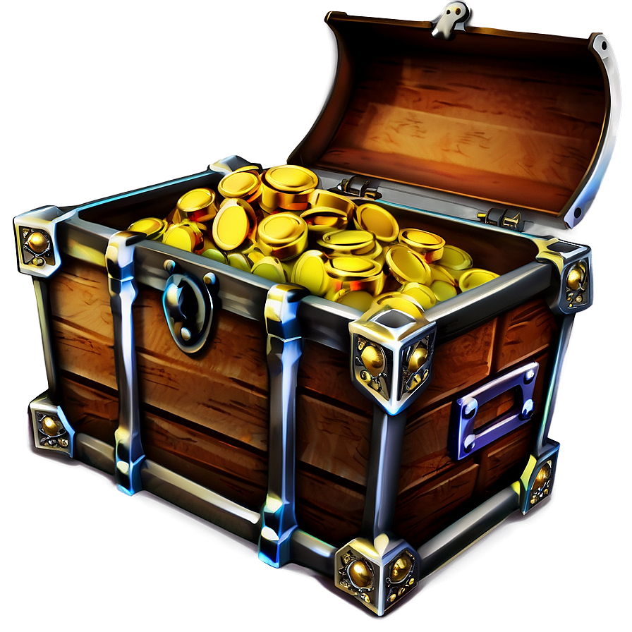 Treasure Chest With Gold Png 05252024 PNG