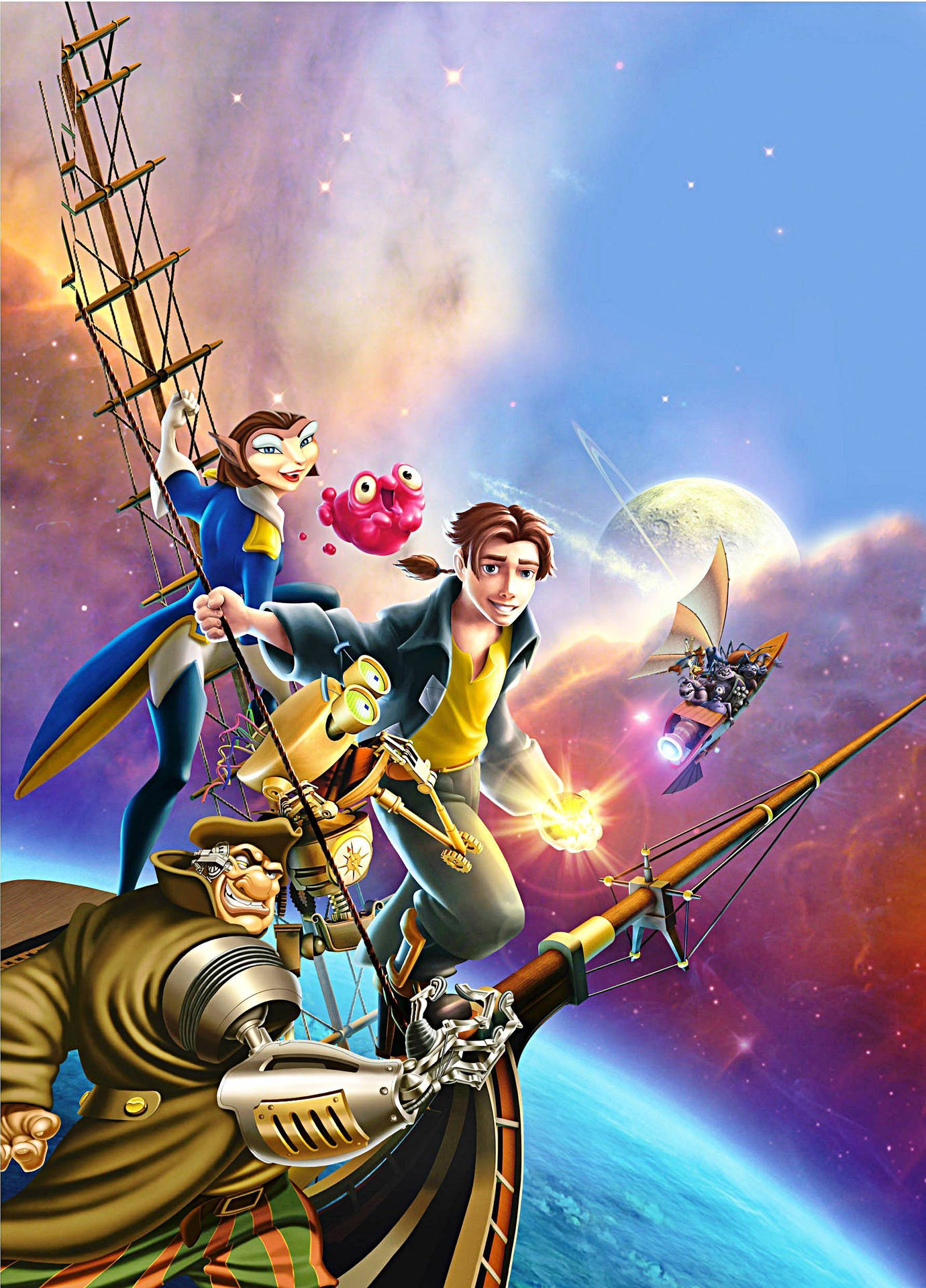Treasure Planet Characters On Figurehead Wallpaper