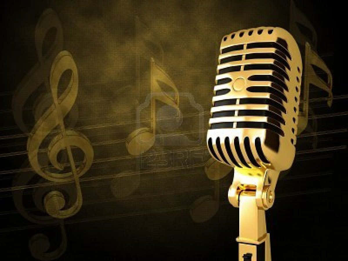 Treble Clef And A Microphone Wallpaper