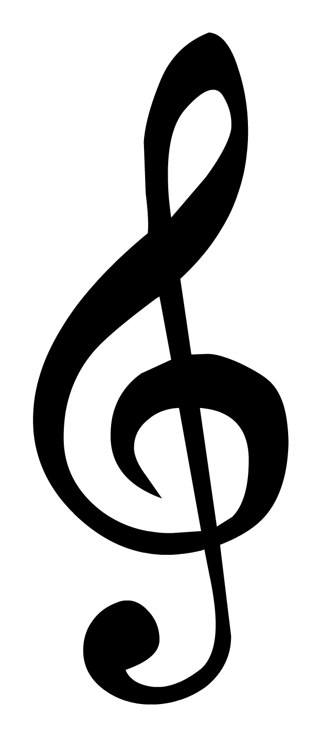 Treble Clef Blackand White PNG
