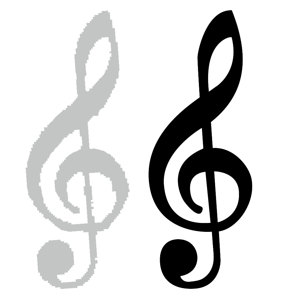 Treble Clef Duo Black Background PNG