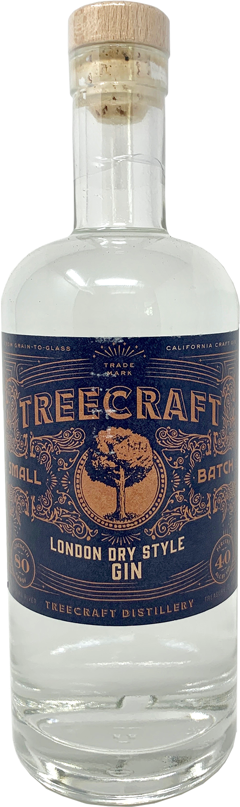 Tree Craft London Dry Gin Bottle PNG