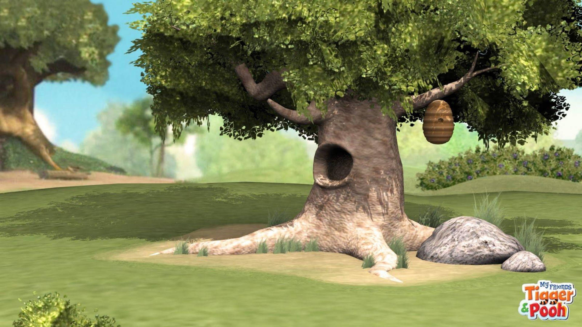 Tree House With Logo Tigger 3d Background